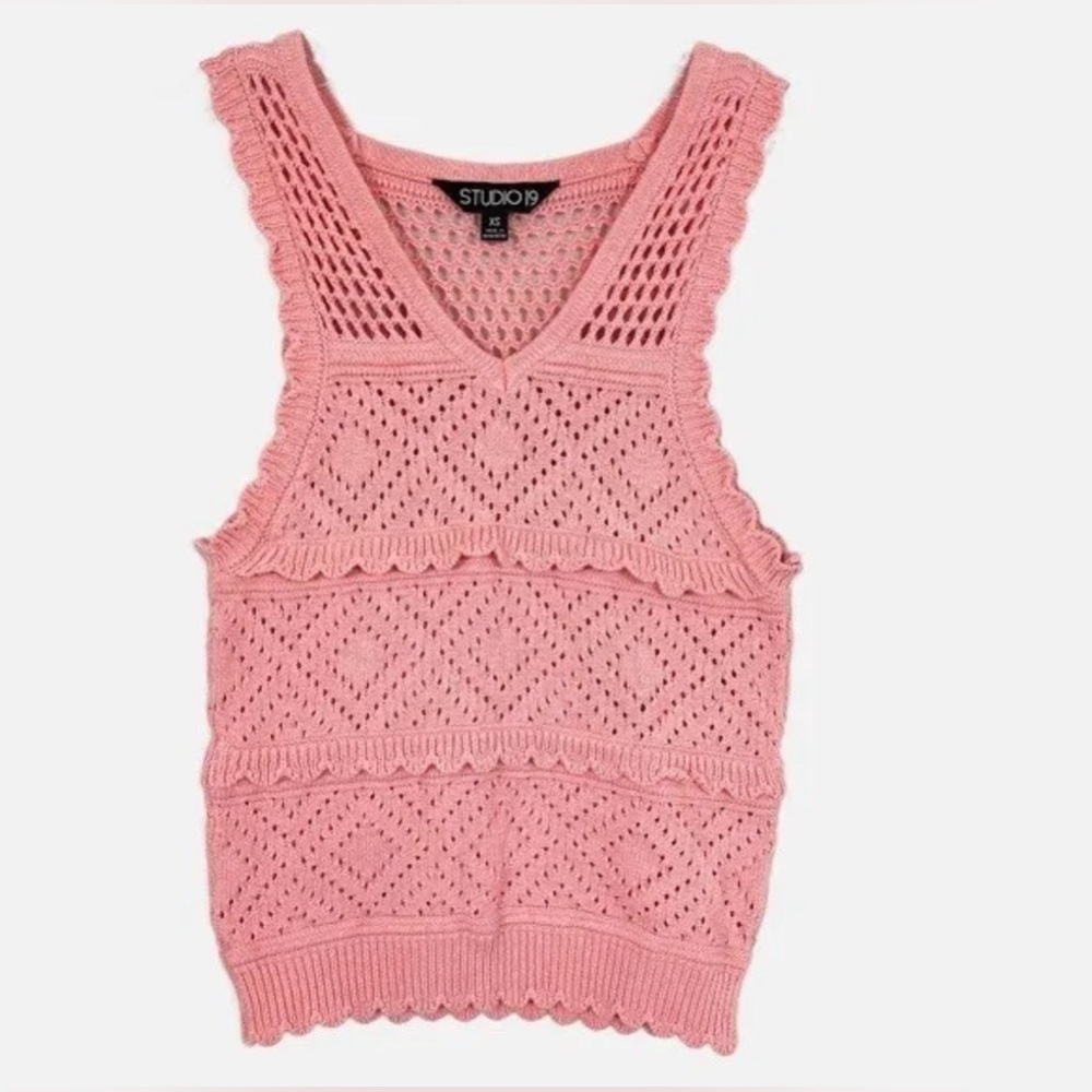 Studio 19 Pink Knit Tank SZ S